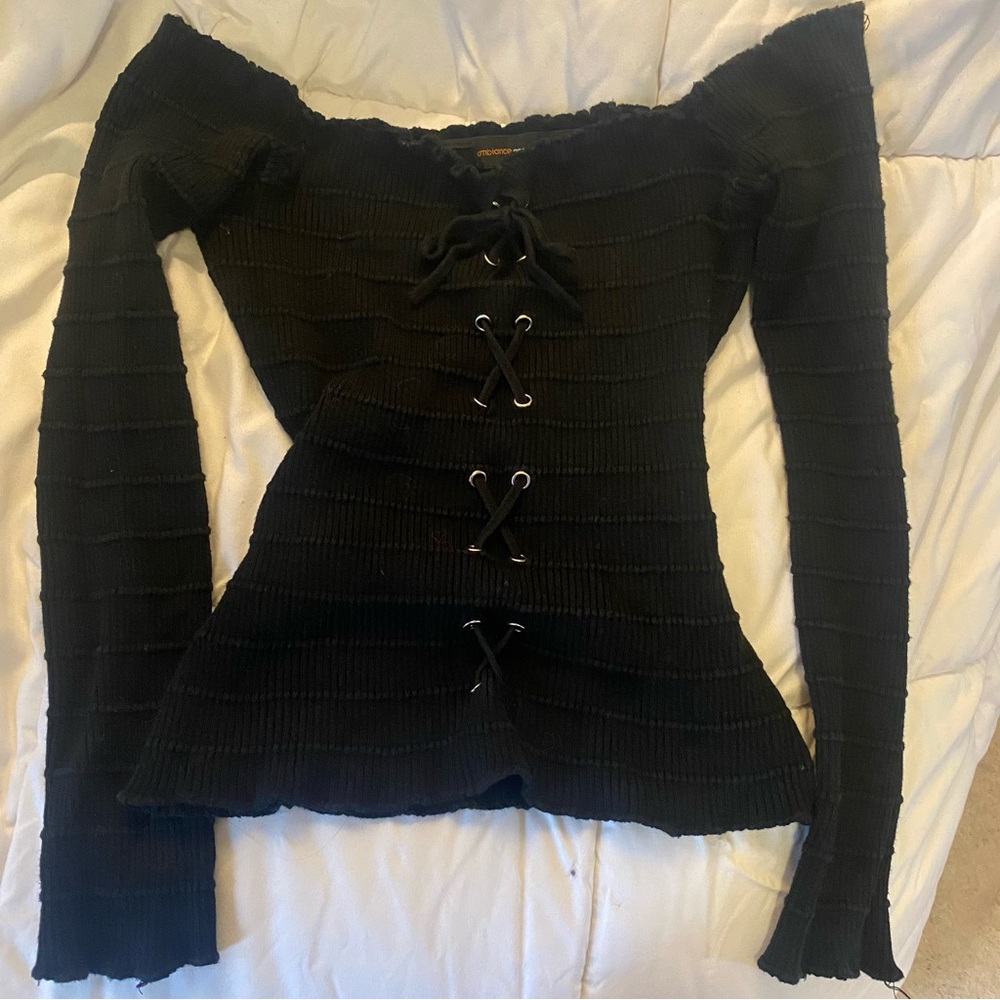 Black Off-Shoulder Sweater